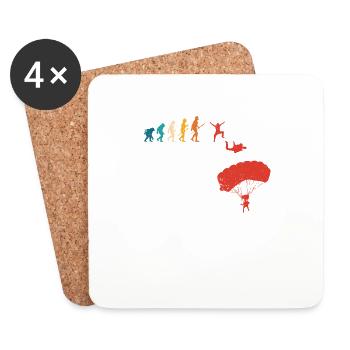 Skydiving Human Evolution - Coasters (set of 4) - white - Front