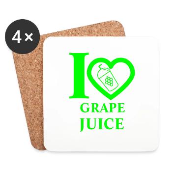 J’adore le jus de raisin - Dessous de verre (lot de 4) - blanc - Devant