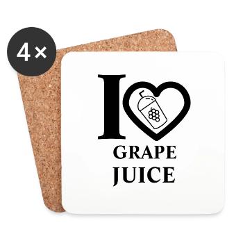 J’adore le jus de raisin - Dessous de verre (lot de 4) - blanc - Devant