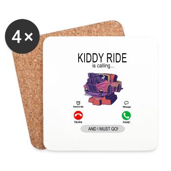 Kiddy ride is calling - Rocking car rocker car - Coasters (set of 4) - white - Front
