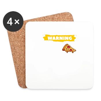 Warning May Contain Pizza - Untersetzer (4er-Set) - Weiß - Vorne