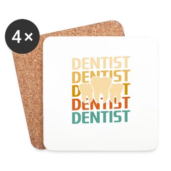 Retro Vintage Classic Dentist Dentistry - Coasters (set of 4) - white - Front