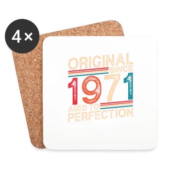 Original since 1971 Aged to perfection - Coasters (set of 4) - white - Front