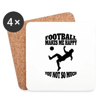 Football Joueur de football Entraîneur de football Footballeur - Dessous de verre (lot de 4) - blanc - Devant