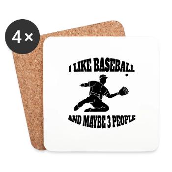Baseball Baseballspiel Geschenk Baseballliebhaber - Untersetzer (4er-Set) - Weiß - Vorne
