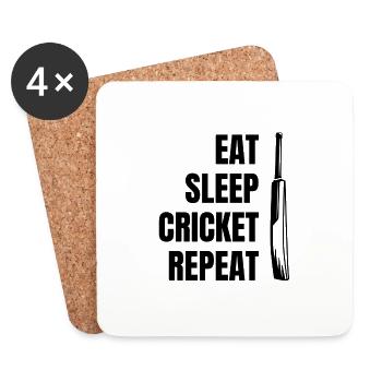 Cricket Team Cricket Slogan Gift Cricket Fan - Coasters (set of 4) - white - Front