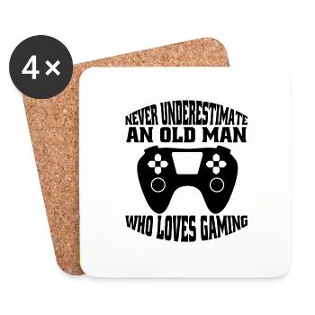 Citation de joueur Gamer Funny Gift Gaming Gaming - Dessous de verre (lot de 4) - blanc - Devant