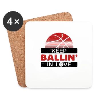 Basketball Life Player Lovers Sports de balle - Dessous de verre (lot de 4) - blanc - Devant