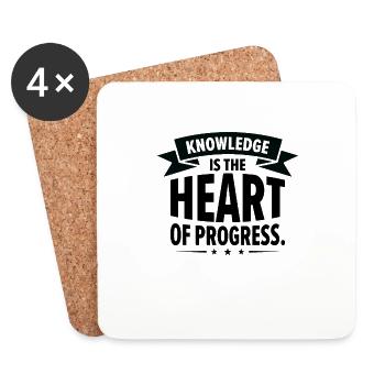 Entrepreneurs Knowledge Quotes Innovators Progress - Coasters (set of 4) - white - Front