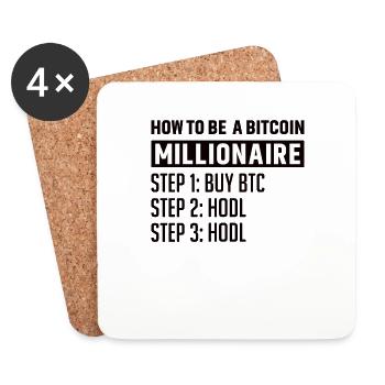 Bitcoin Plan B BTC Satoshi Krypto Hodl Maximalist - Untersetzer (4er-Set) - Weiß - Vorne