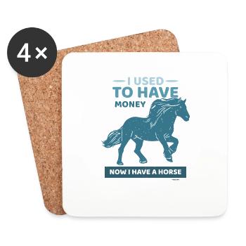 Drôle de dicton pour les amoureux des chevaux - Dessous de verre (lot de 4) - blanc - Devant