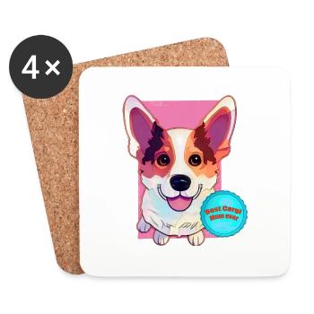 Best Corgi Mum - Coasters (set of 4) - white - Front