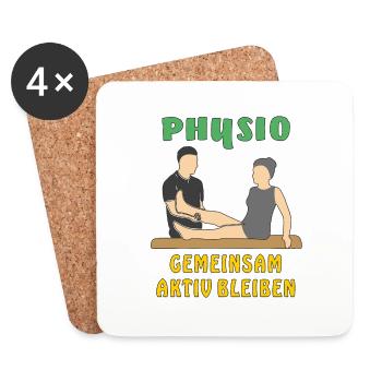 PHYSIO GEMEINSAM AKTIV BLEIBEN - Untersetzer (4er-Set) - Weiß - Vorne