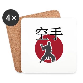 karaté. arts martiaux. Idée Cadeau. Japon - Dessous de verre (lot de 4) - blanc - Devant