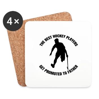 Joueur de hockey Floorball Hockey sur gazon Hockey Cadeau - Dessous de verre (lot de 4) - blanc - Devant