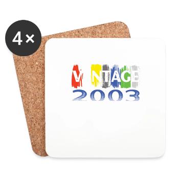 Fantastique depuis 2003 rétro 19th Bitrthday - Dessous de verre (lot de 4) - blanc - Devant