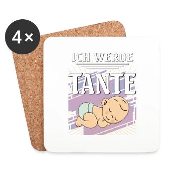 ICH WERDE TANTE - Untersetzer (4er-Set) - Weiß - Vorne