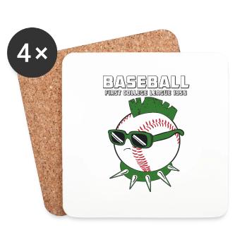 BASEBALL - Untersetzer (4er-Set) - Weiß - Vorne