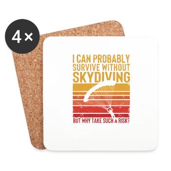 I can probably do without skydiving - Coasters (set of 4) - white - Front