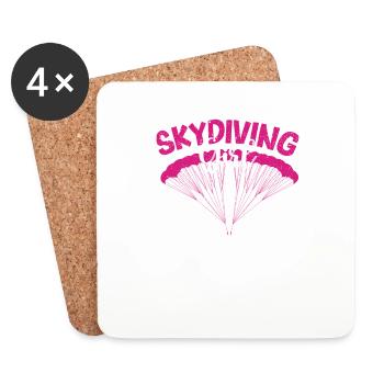 Fallschirmspringen Mädchen Sky Diver Mädchen - Untersetzer (4er-Set) - Weiß - Vorne