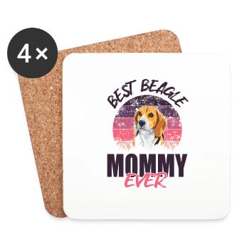 Meilleur Beagle-Mama de tous les temps - Dessous de verre (lot de 4) - blanc - Devant