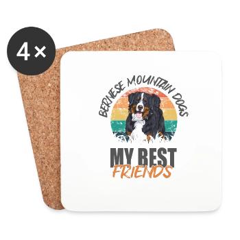 Berner Sennenhund - Untersetzer (4er-Set) - Weiß - Vorne