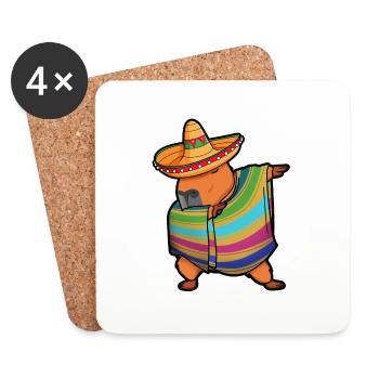 Capybara Cinco De Mayo Rodent Dab Mexican Kids Men - Coasters (set of 4) - white - Front