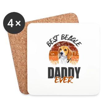 Meilleur papa Beagle de tous les temps - Dessous de verre (lot de 4) - blanc - Devant