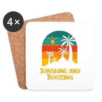 Soleil et Boozing Beach Summer Ocean Tropical - Dessous de verre (lot de 4) - blanc - Devant