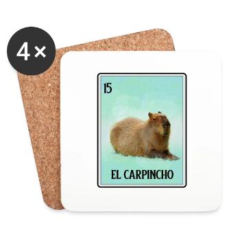 El Carpincho Mexikanische Capybara Karten Lustiges Nagetier - Untersetzer (4er-Set) - Weiß - Vorne