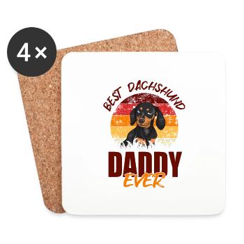 Bester Dackel-Daddy aller Zeiten - Untersetzer (4er-Set) - Weiß - Vorne