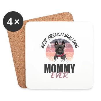 French Bulldog - Coasters (set of 4) - white - Front