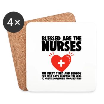 Bénies soient les infirmières - Dessous de verre (lot de 4) - blanc - Devant