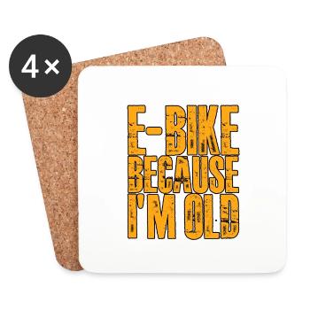 E-bike Because I'm Old 2 - Coasters (set of 4) - white - Front