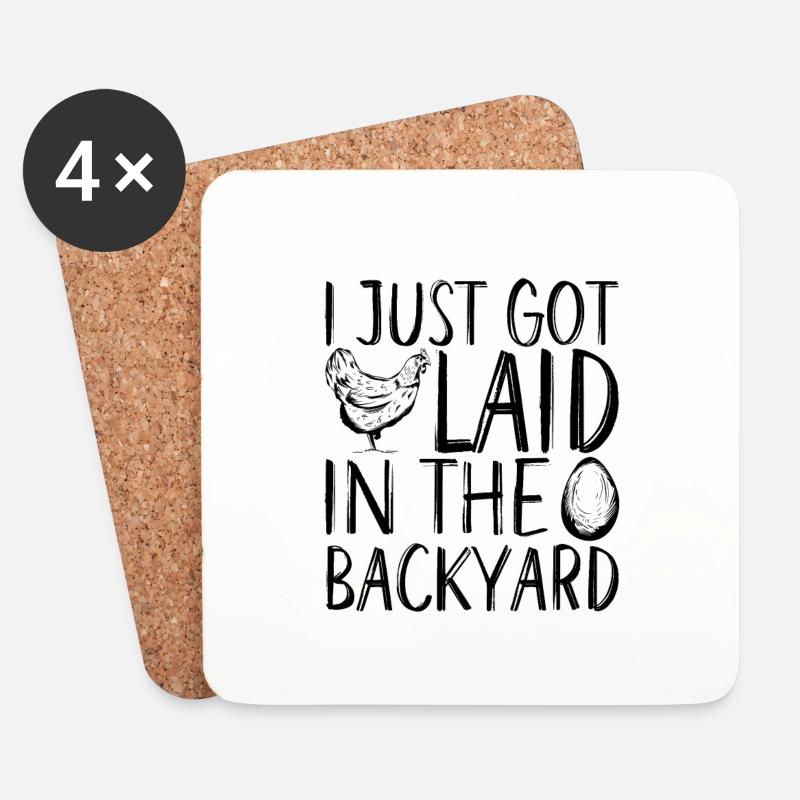 I Just Got Laid In The Backyard - Untersetzer (4er-Set) - Weiß