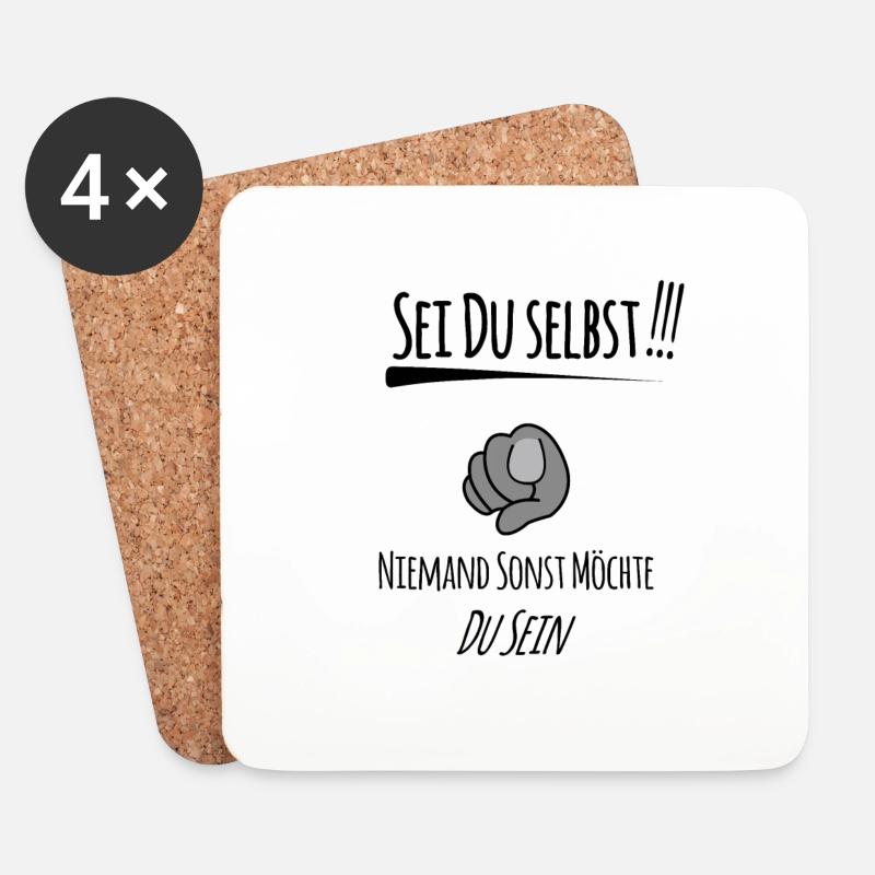 Sei du selbst - Untersetzer (4er-Set) - Weiß