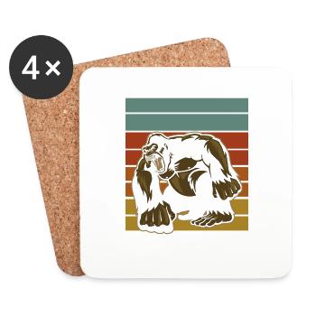 Gorilla - Untersetzer (4er-Set) - Weiß - Vorne