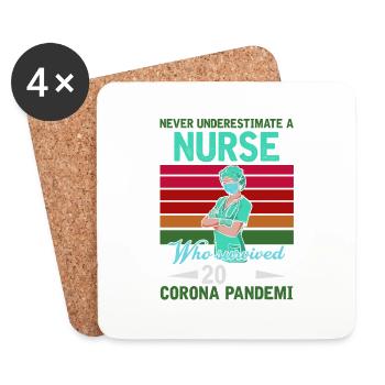 Krankenschwester - Untersetzer (4er-Set) - Weiß - Vorne