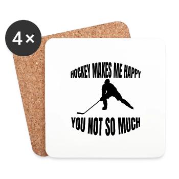 Équipe de hockey sur glace Cadeau Sports d’hiver - Dessous de verre (lot de 4) - blanc - Devant