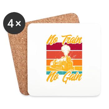 Locomotive Model Railway Train Driving Gift - Coasters (set of 4) - white - Front