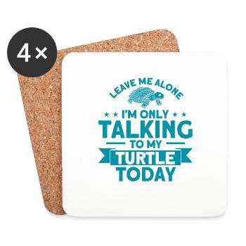 Sea turtle Turtle turtles Liebhab - Coasters (set of 4) - white - Front