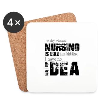 Krankenpflege - Untersetzer (4er-Set) - Weiß - Vorne