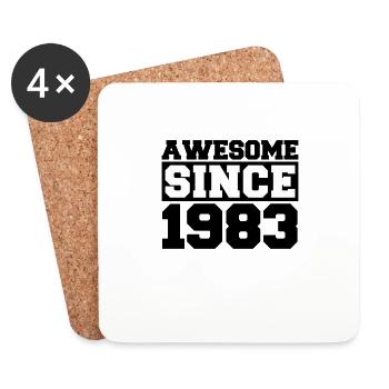 Awesome since 1983 - Coasters (set of 4) - white - Front