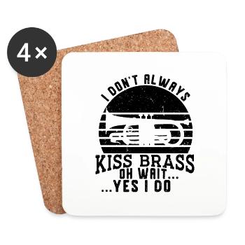 Trumpeter Trumpet Instrument Brass Music - Coasters (set of 4) - white - Front