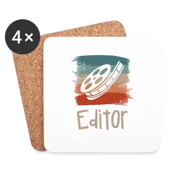 Retro Vintage Classic Editor Édition - Dessous de verre (lot de 4) - blanc - Devant