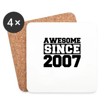 Awesome since 2007 - Untersetzer (4er-Set) - Weiß - Vorne
