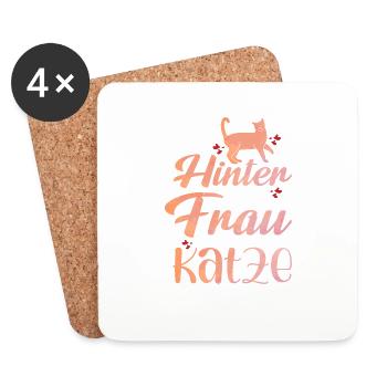 Katzenmama Katze Katzenliebhaber Katze Erfolgreich - Untersetzer (4er-Set) - Weiß - Vorne