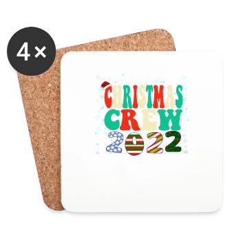 Christmas PJs Family Christmas Crew - Xmas 2022 - Coasters (set of 4) - white - Front