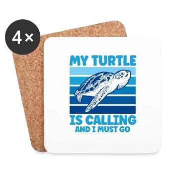 Turtle Keeping Sea Turtle Turtles - Coasters (set of 4) - white - Front