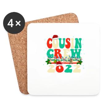 Vintage-Farbe Klassisches Weihnachtsdesign - Cousin Cr - Untersetzer (4er-Set) - Weiß - Vorne